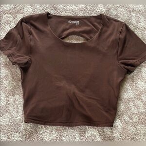 OFFLINE Aerie Honey Brown Cut-Out Back Crop Top XS
